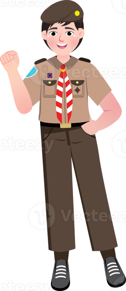 Scout Boy Confidently Explaining a Topic at School png