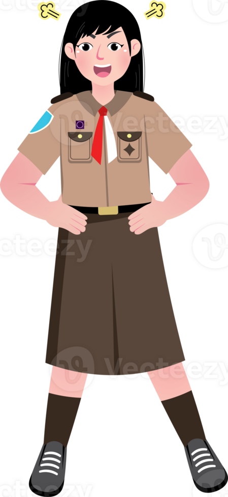 Angry Scout Girl Expressing Frustration in Class png