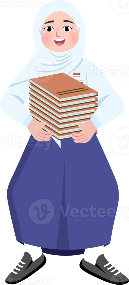 Junior High School Student Carrying Books png