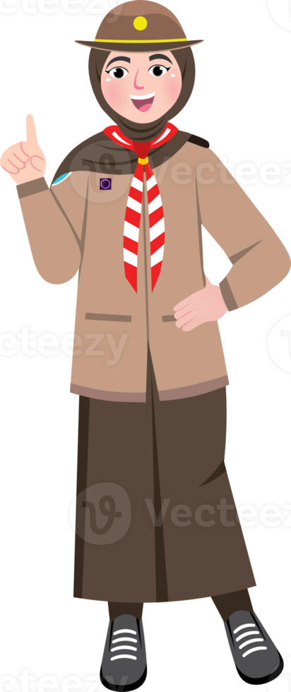 World Scout Day, Scout Girl Thingking Idea png