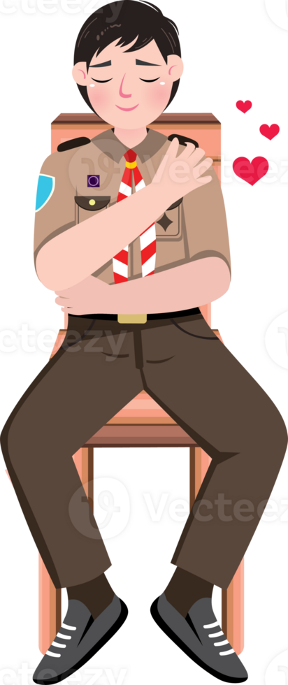 Scout Boy Practicing Self Love and Confidence png