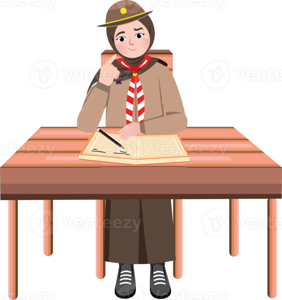 Woman Scout Thingking png