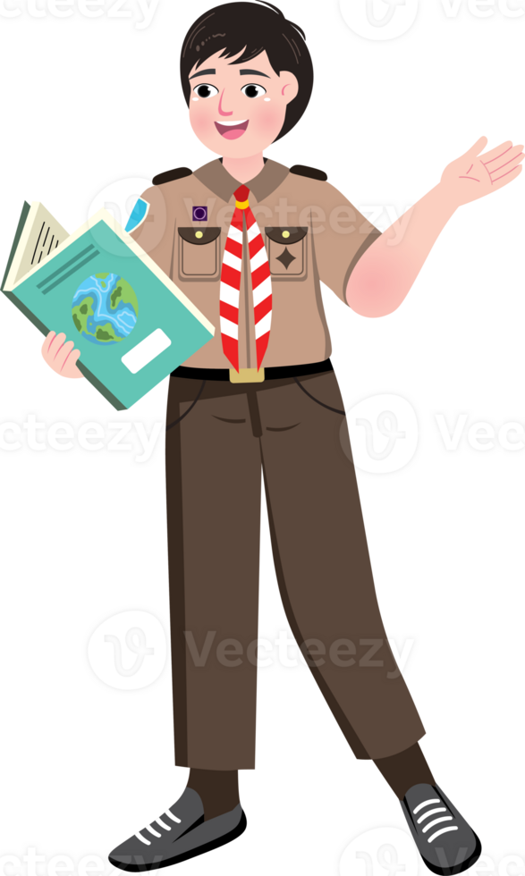 Scout Boy Giving Presentation to Classmates png