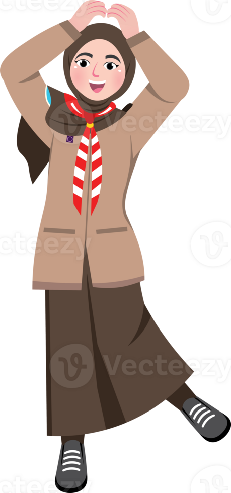 Scout Day, Scout Girl with Korean Gesture png