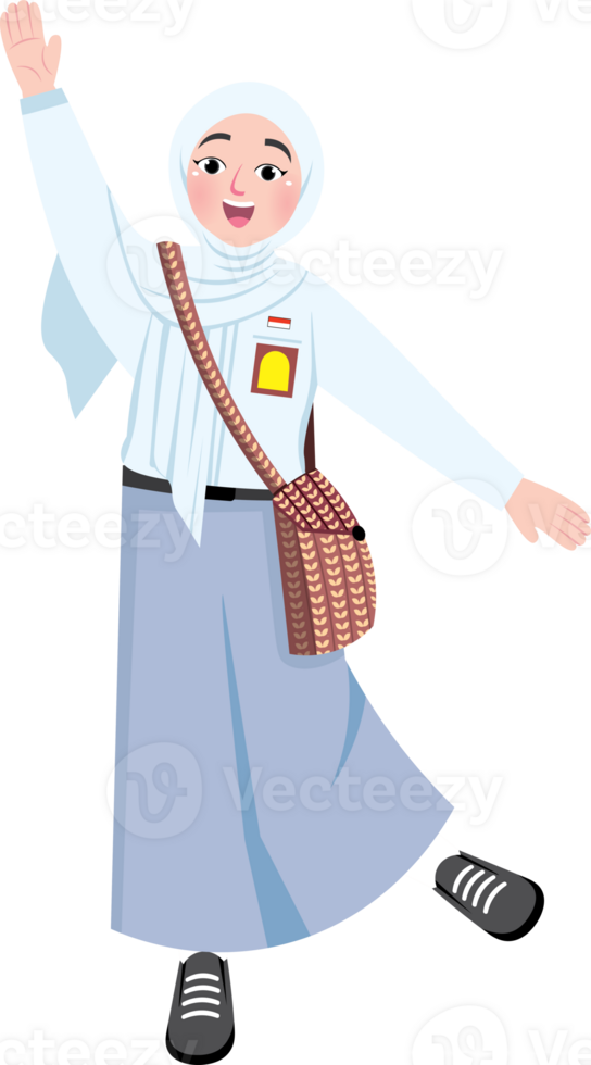 Joyful Hijab Girl Laughing Happily on School Day png