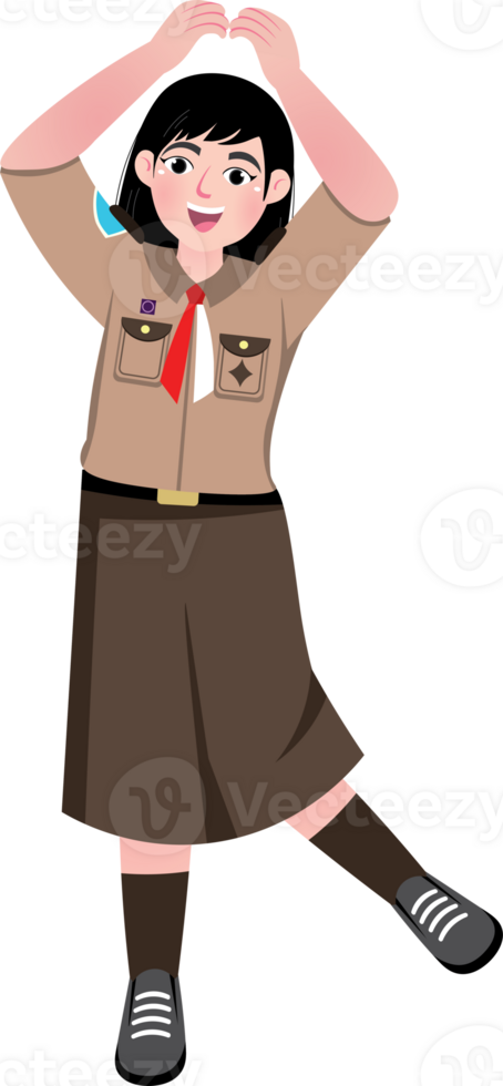 Scout Student with Korean Gesture png