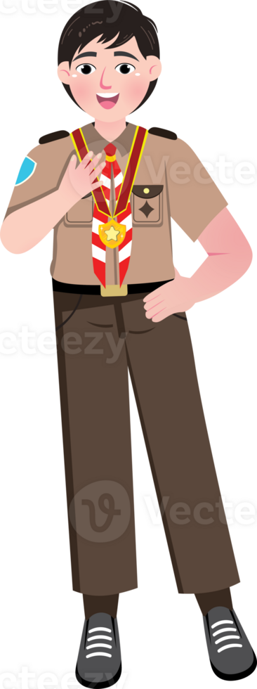 Scout Boy Receiving Medal for Achievement png