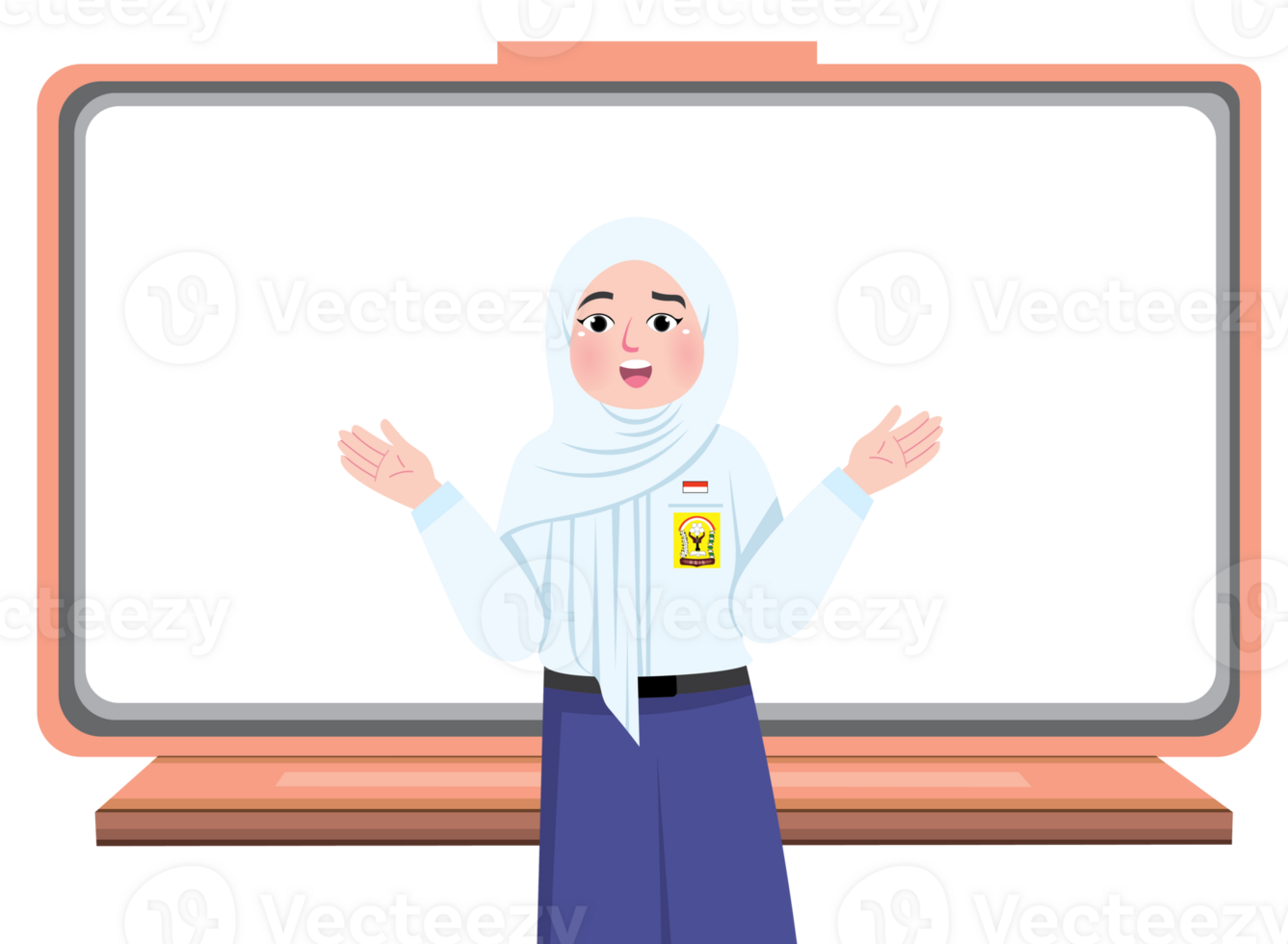 Junior High School Student Explaining on Whiteboard png