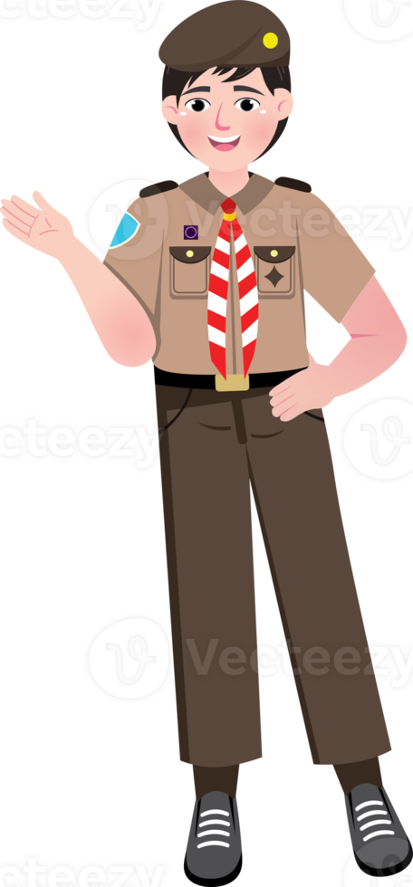 Scout Boy Explaining Lesson in Front of Class png