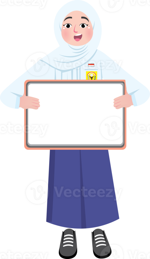 Junior High School Student Holding Blank Sign png