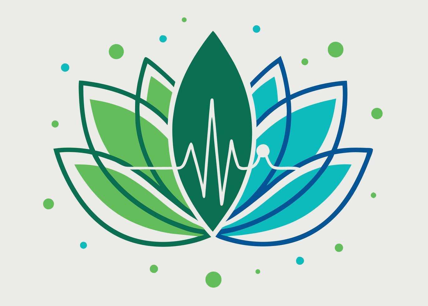 Lotus Flower with Heartbeat Symbol Illustration graphic vector