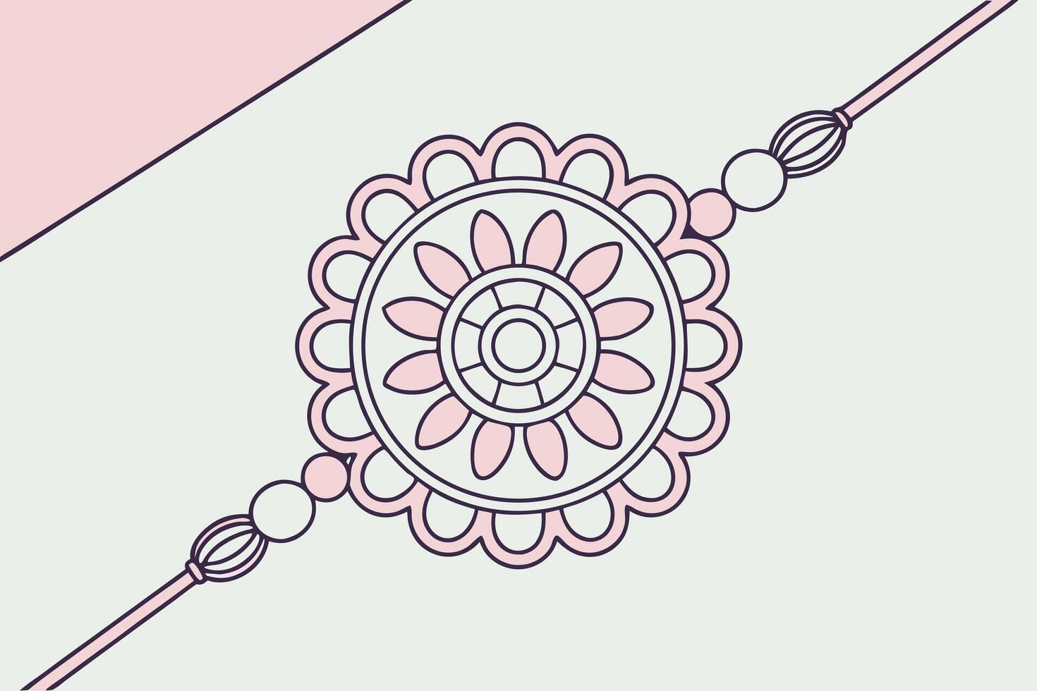 Pink and Purple Rakhi Ornament on Light Gray Background vector