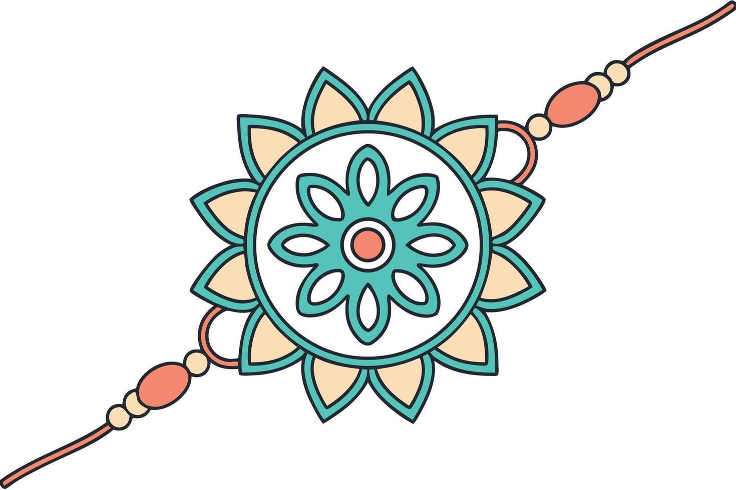 Rakhi Bracelet Icon with Floral Design and Beads vector