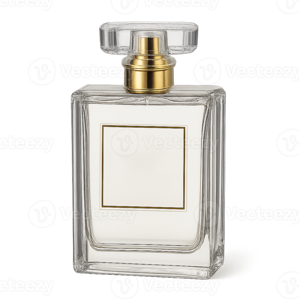 Luxury Perfume Glass Bottle Mockup with Elegant Shape Sharp Details and Subtle Shadows for Branding png