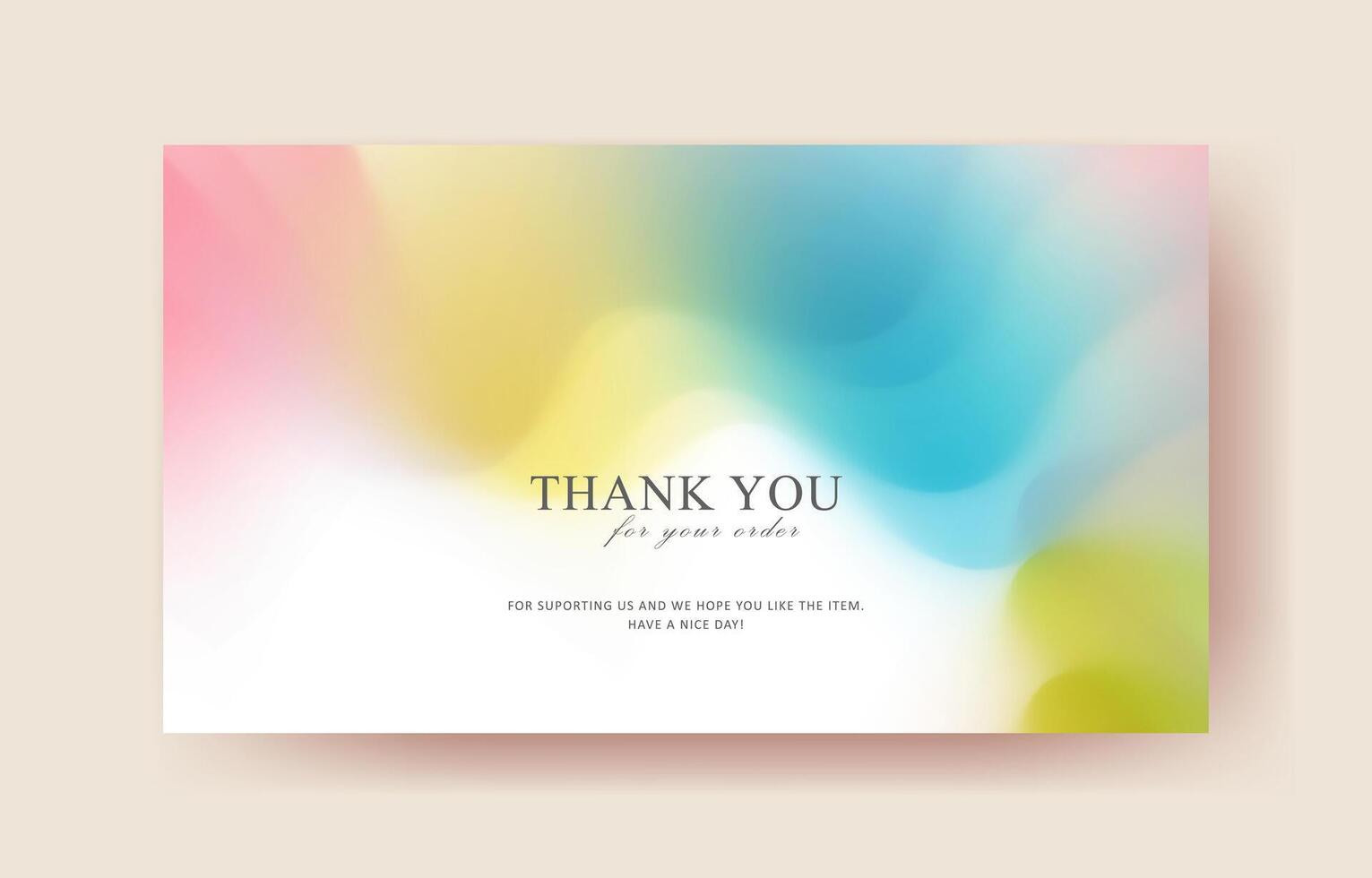 Colorful thank you card design vector