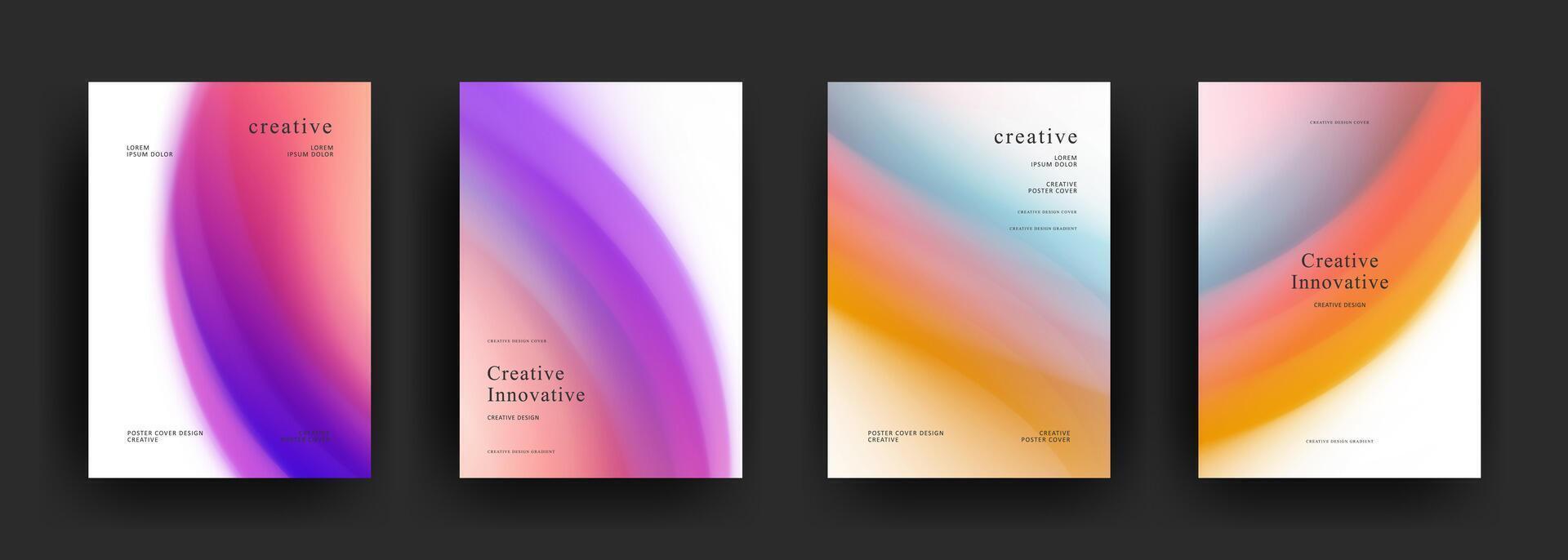 Colorful design posters collection vector