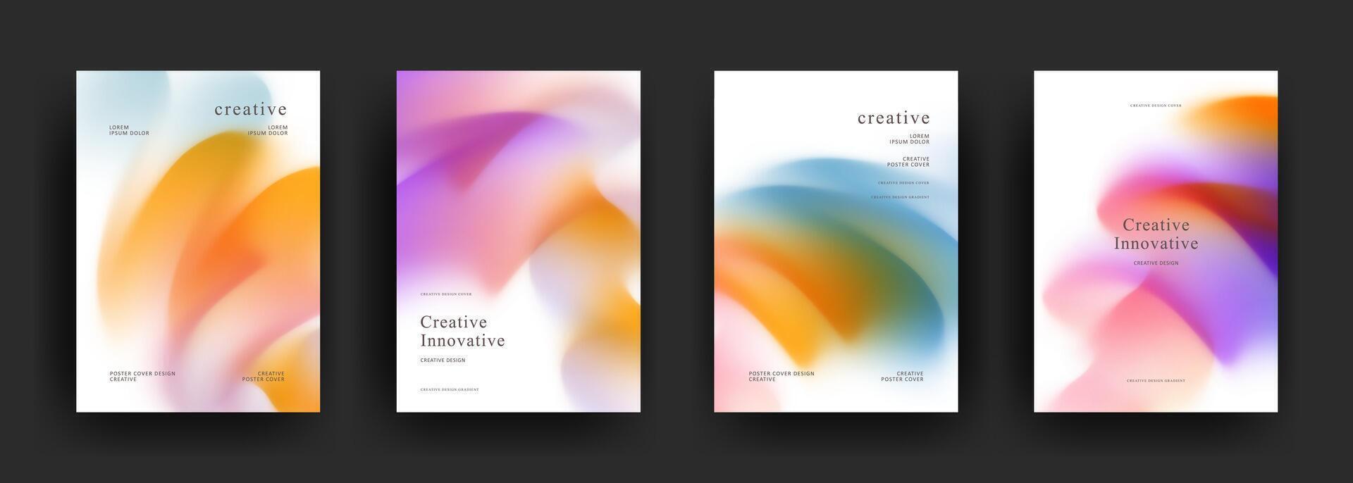 Colorful abstract graphic design covers vector