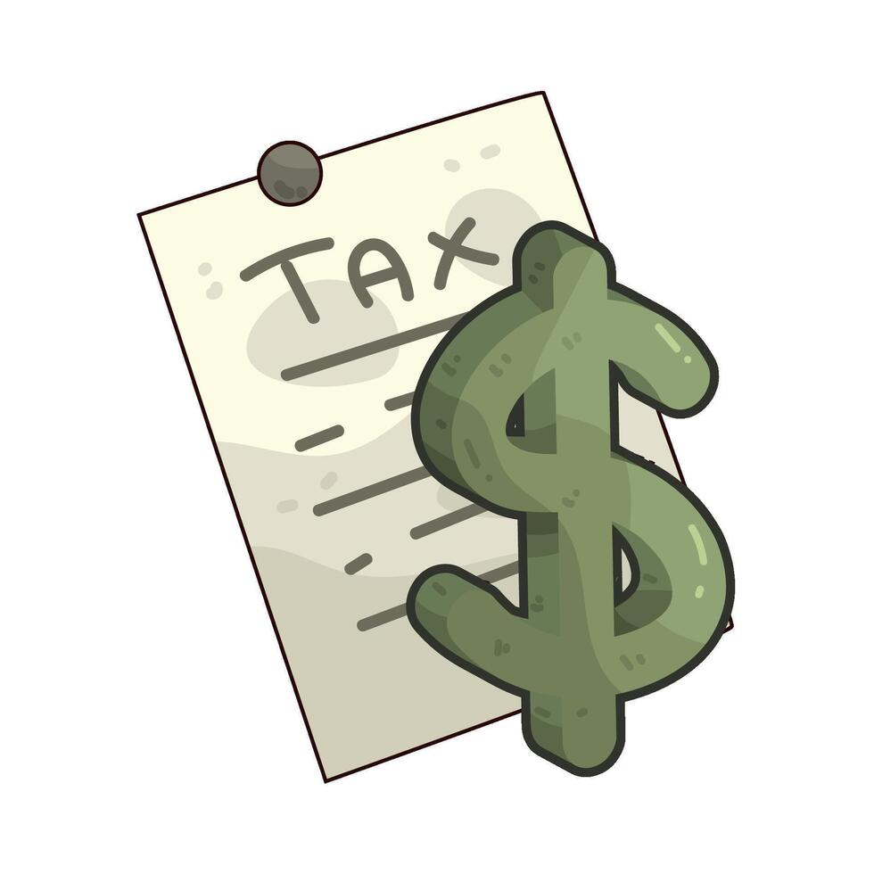tax report with dollar sign vector