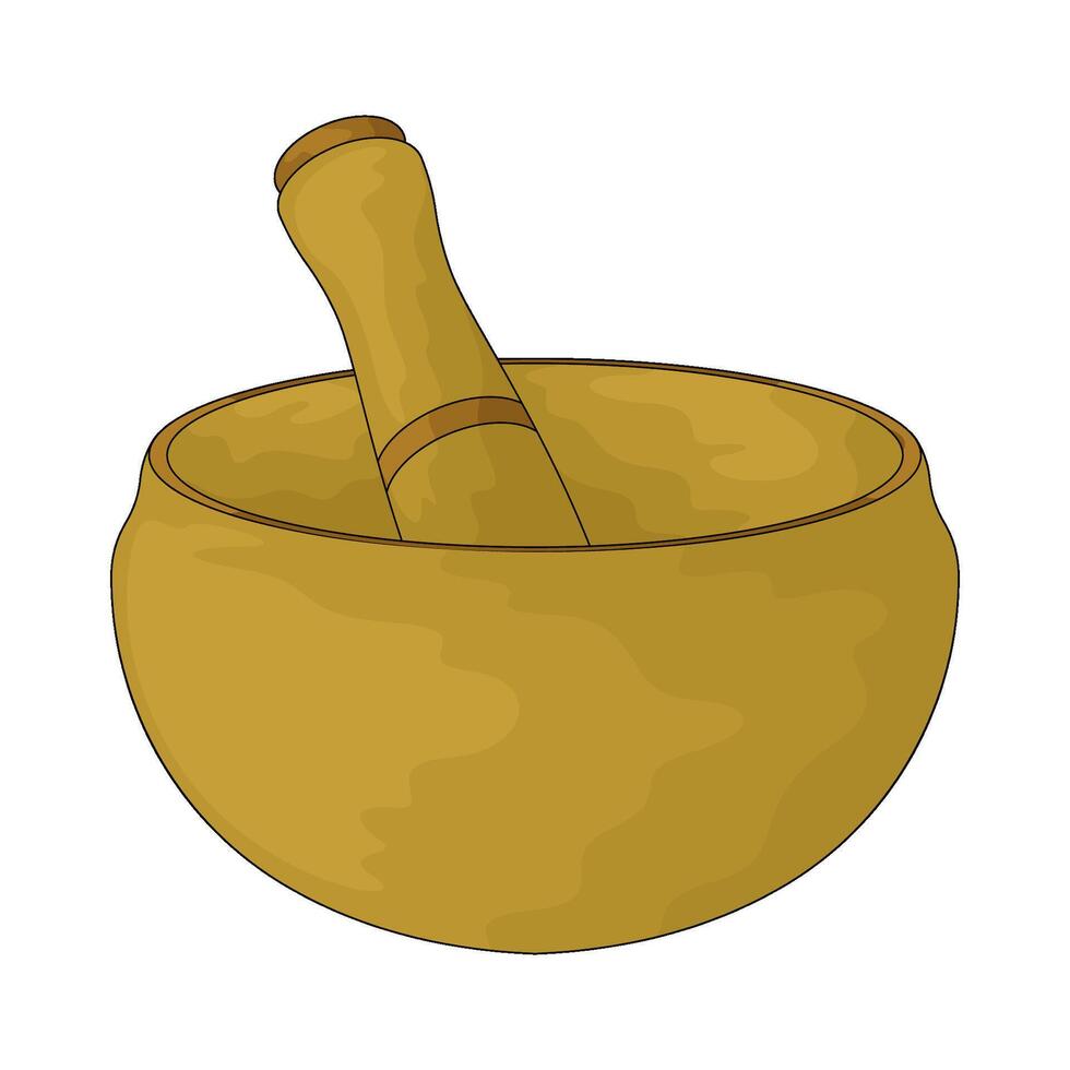 golden singing bowl vector