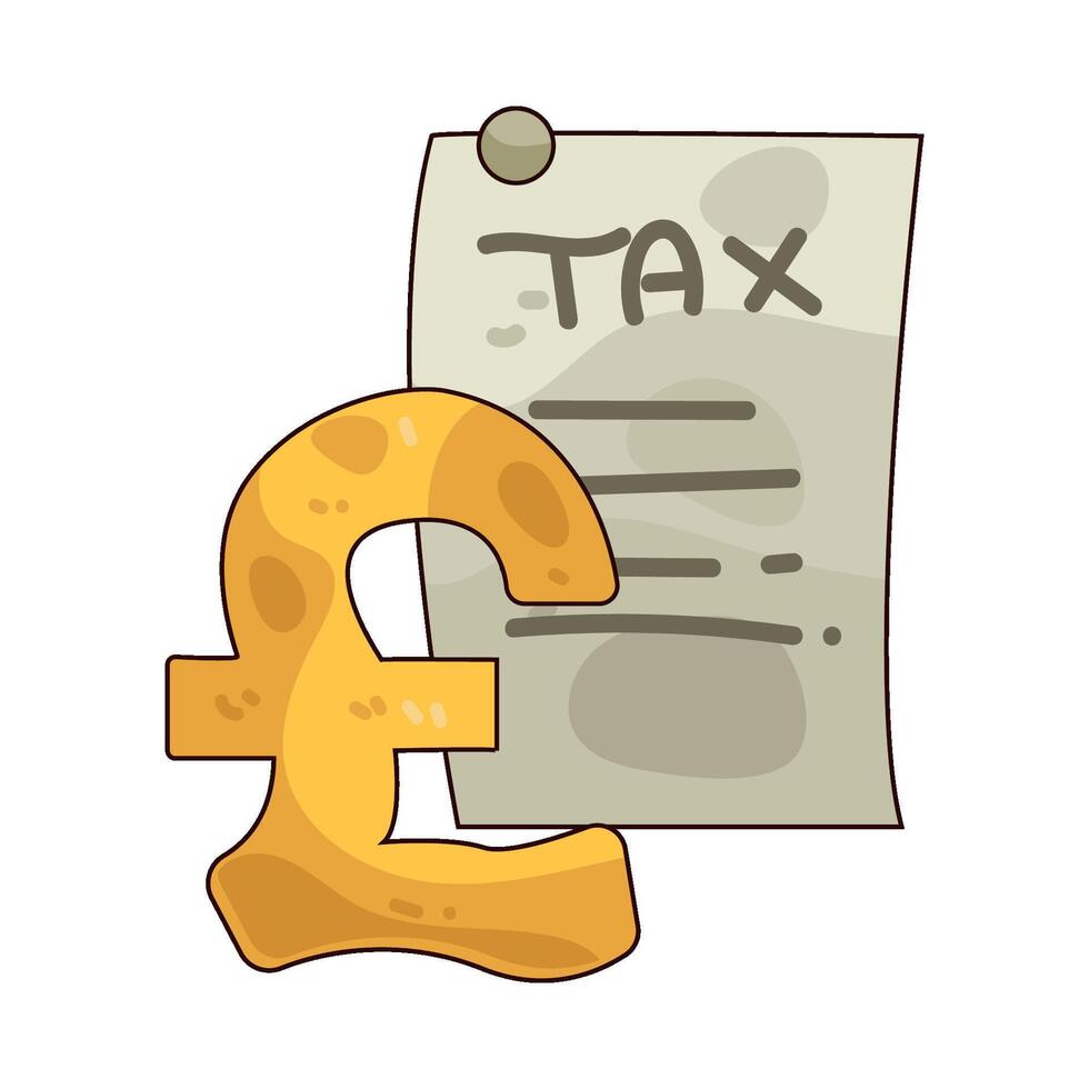 tax report with pound sign vector