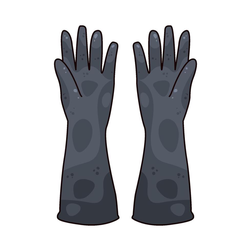 black rubber gloves vector