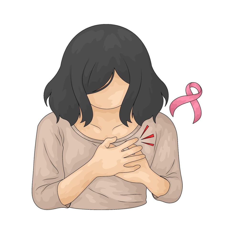 Women with Breast Cancer illustration vector
