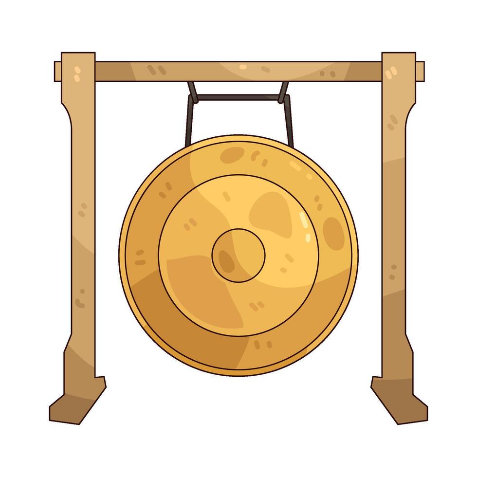 Golden gong illustration vector