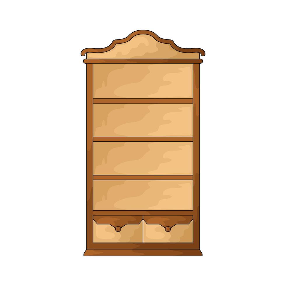 Classroom wooden bookshelf vector