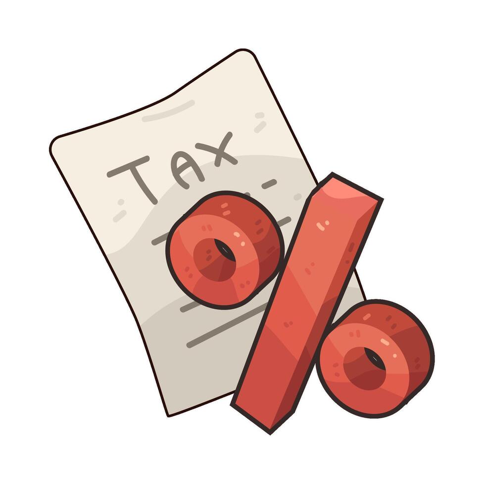 Tax document with percentage symbol graphic vector