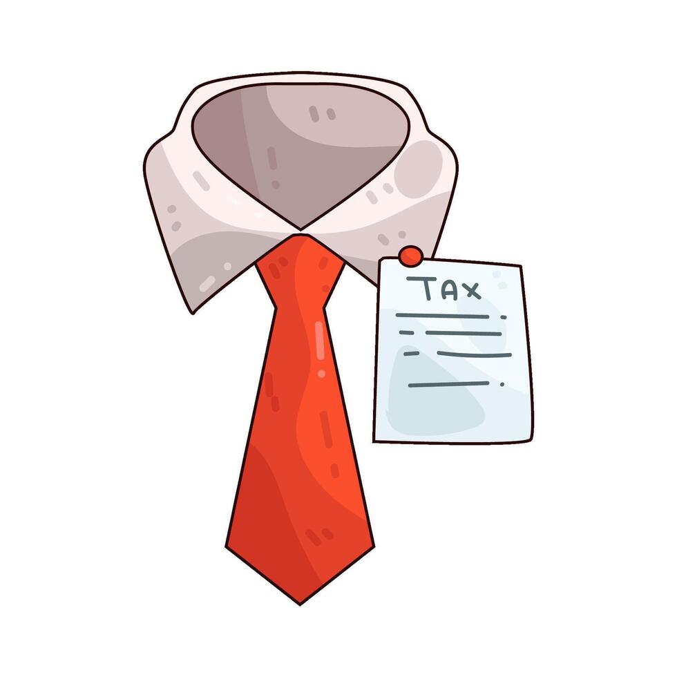 Shirt and tie with tax note vector