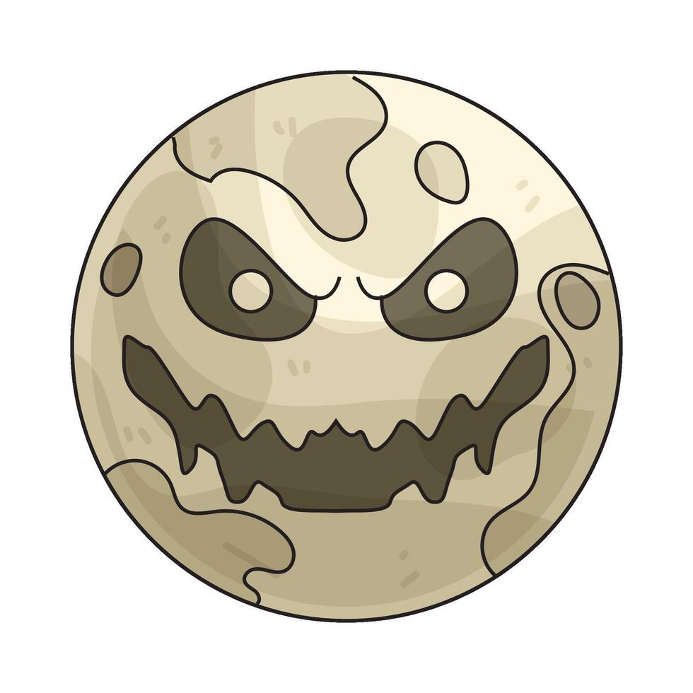 Scary Halloween moon vector
