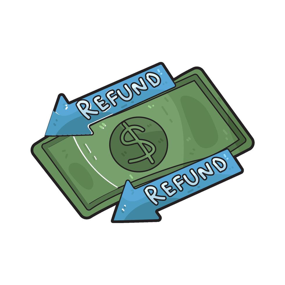 Illustration of a money refund vector