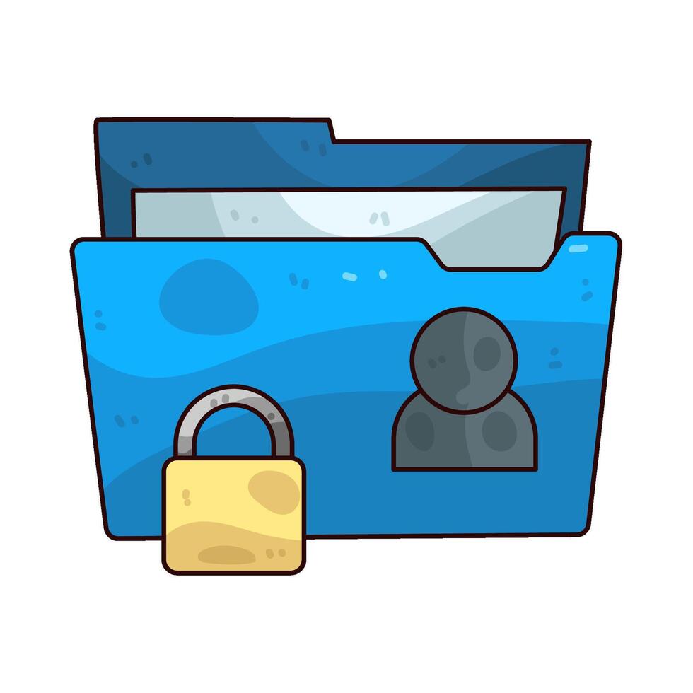 Secure folder icon with lock vector
