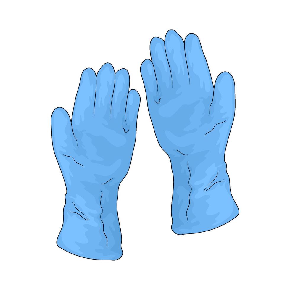 blue rubber gloves vector