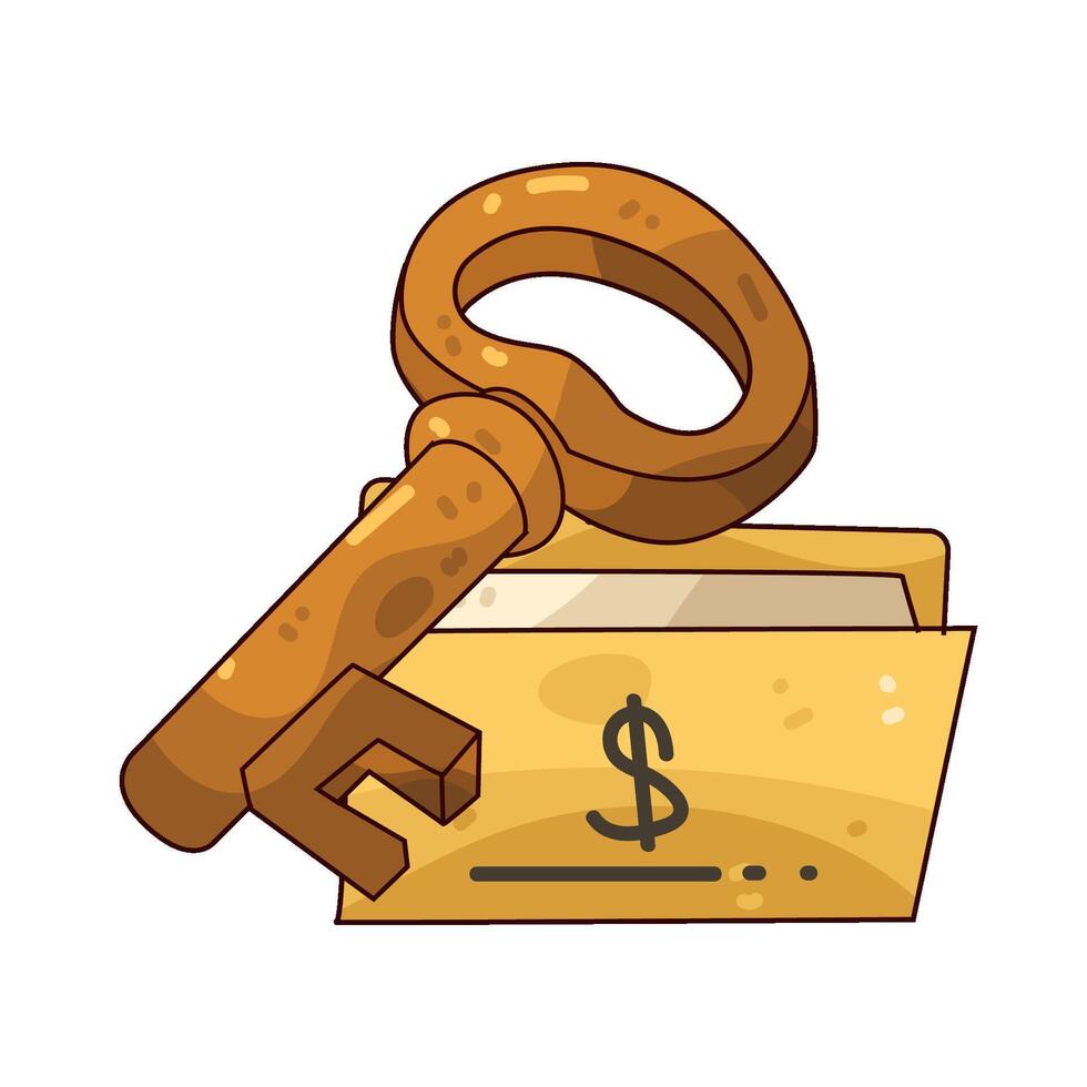 financial folder with key vector