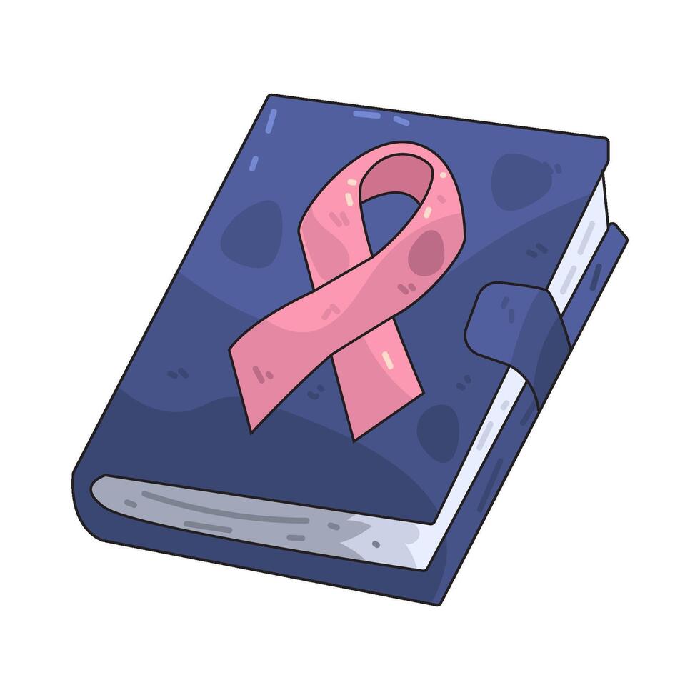 Breast Cancer Ribbon on book vector