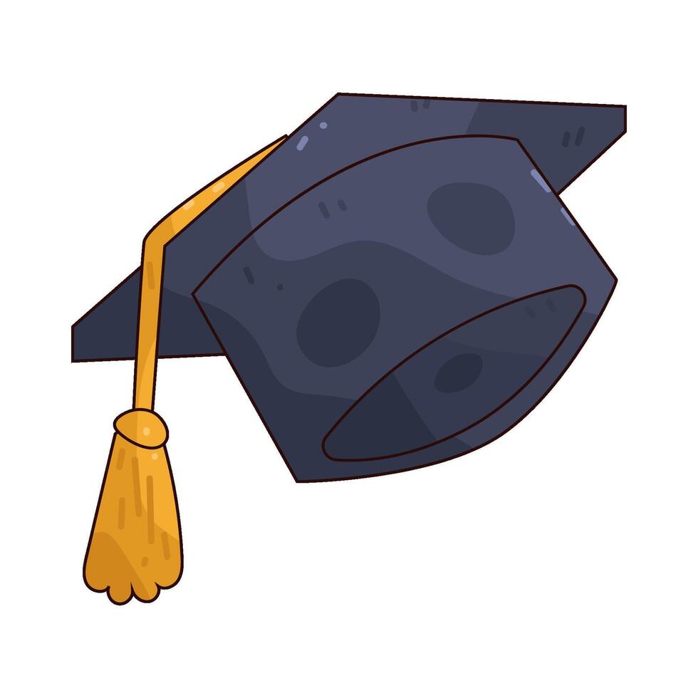 graduation cap with golden tassel illustration vector