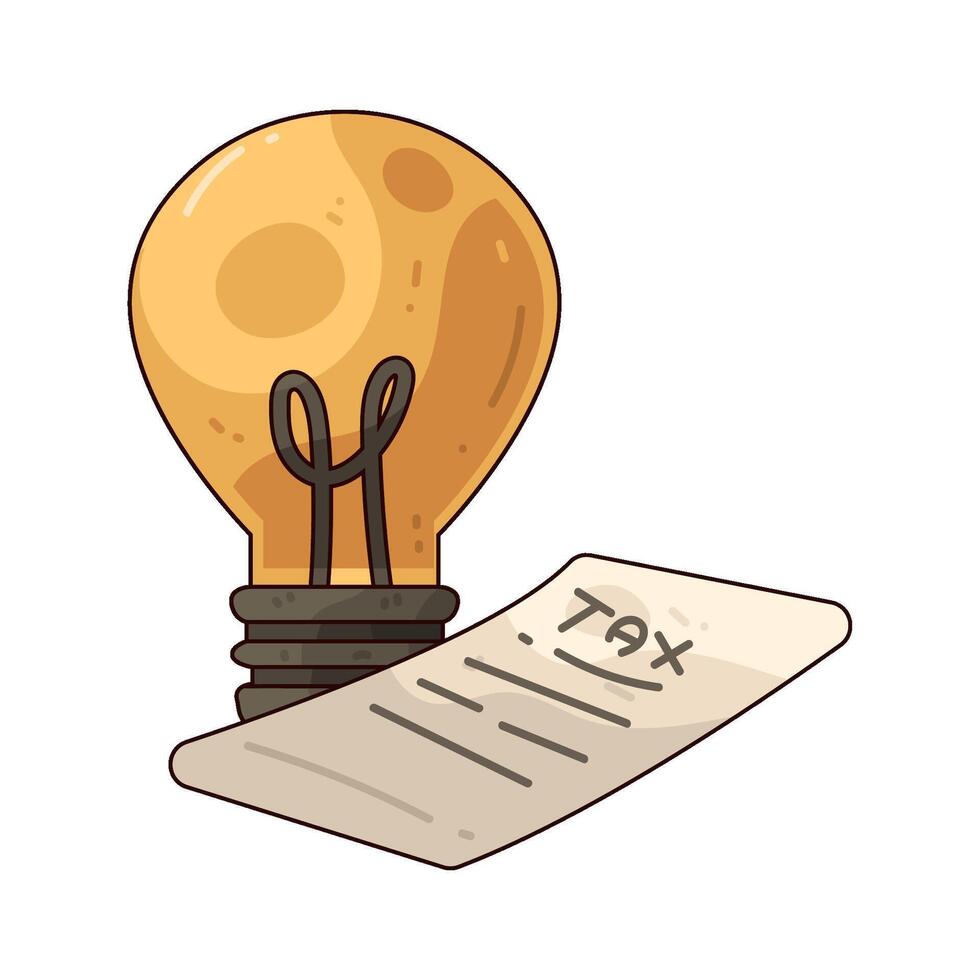 tax report with lightbulb vector