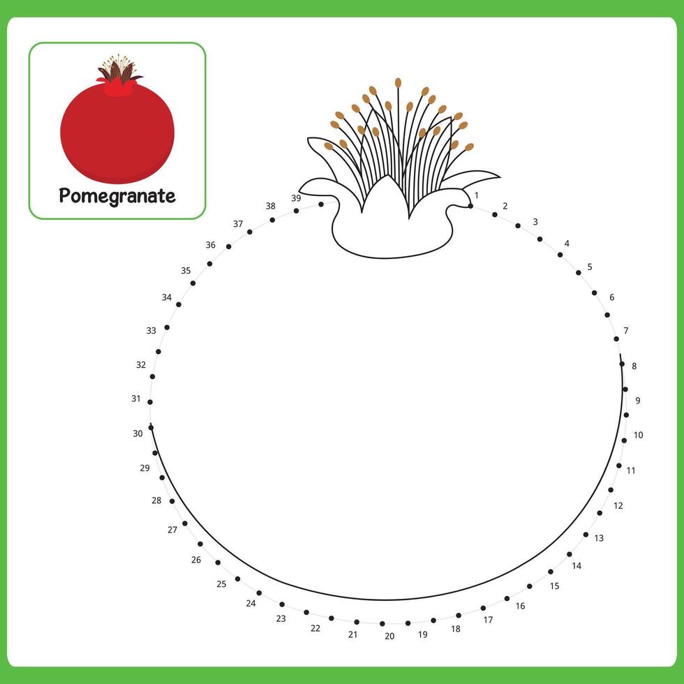 Pomegranate coloring page outline for kids vector