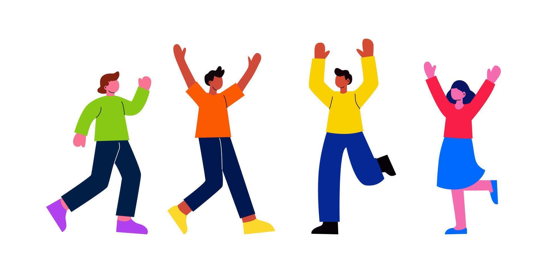 Diverse Group of Happy People Celebrating vector