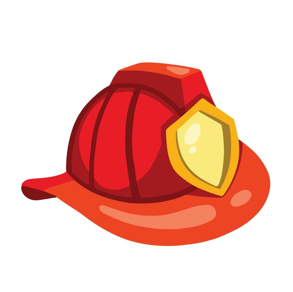 red fire helmet symbol illustration vector
