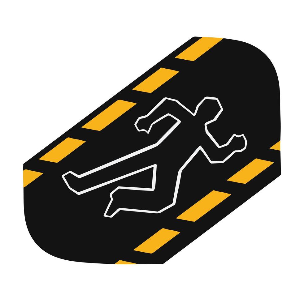 place of death person outlined in chalk symbol illustration vector