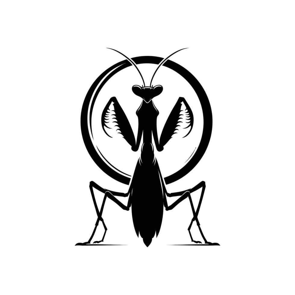 illustration of Mantis Silhouette vector