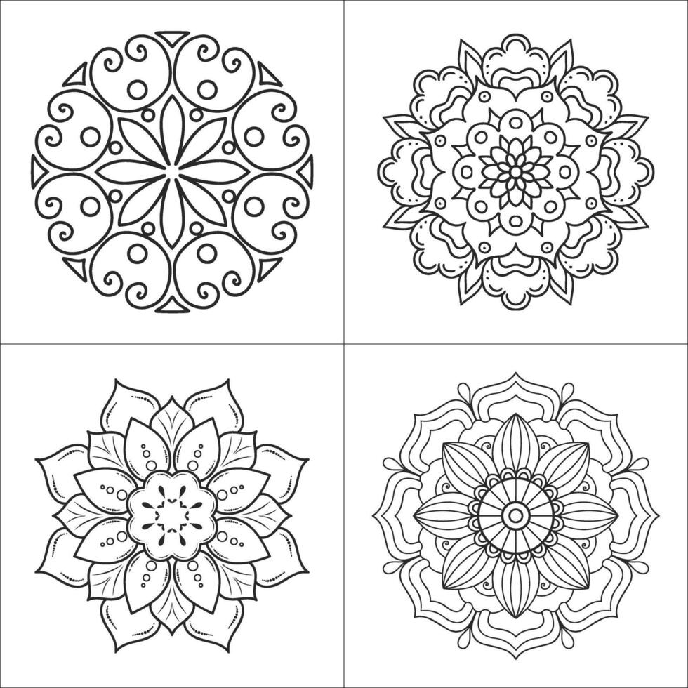 Floral mandala designs inviting inner peace and creative expression through relaxation and art vector