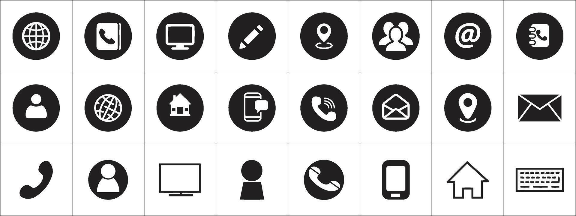 Connecting the World Essential Communication Icons in a Clear Minimalist Style vector