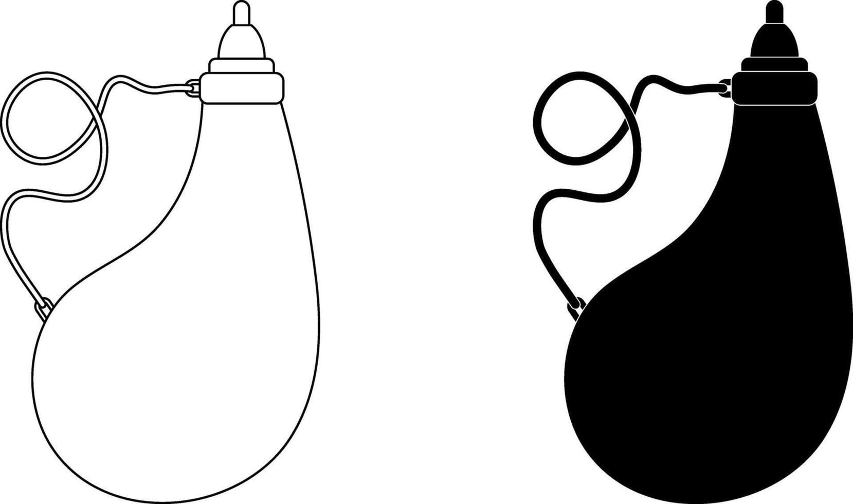 outline silhouette bota bag icon set vector