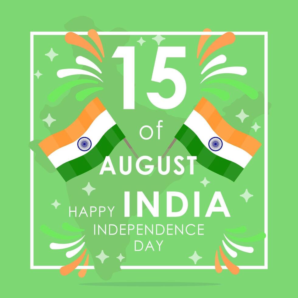 Independence Day in India Holiday Poster, greeting card, banner. vector