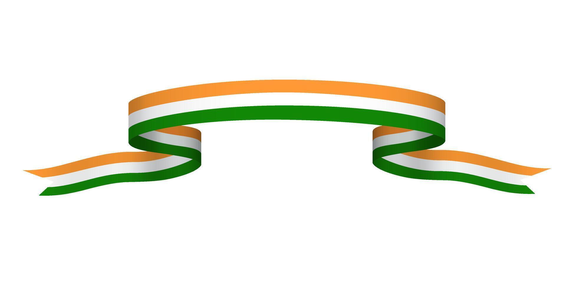 Shiny ribbon .India's national flag color vector