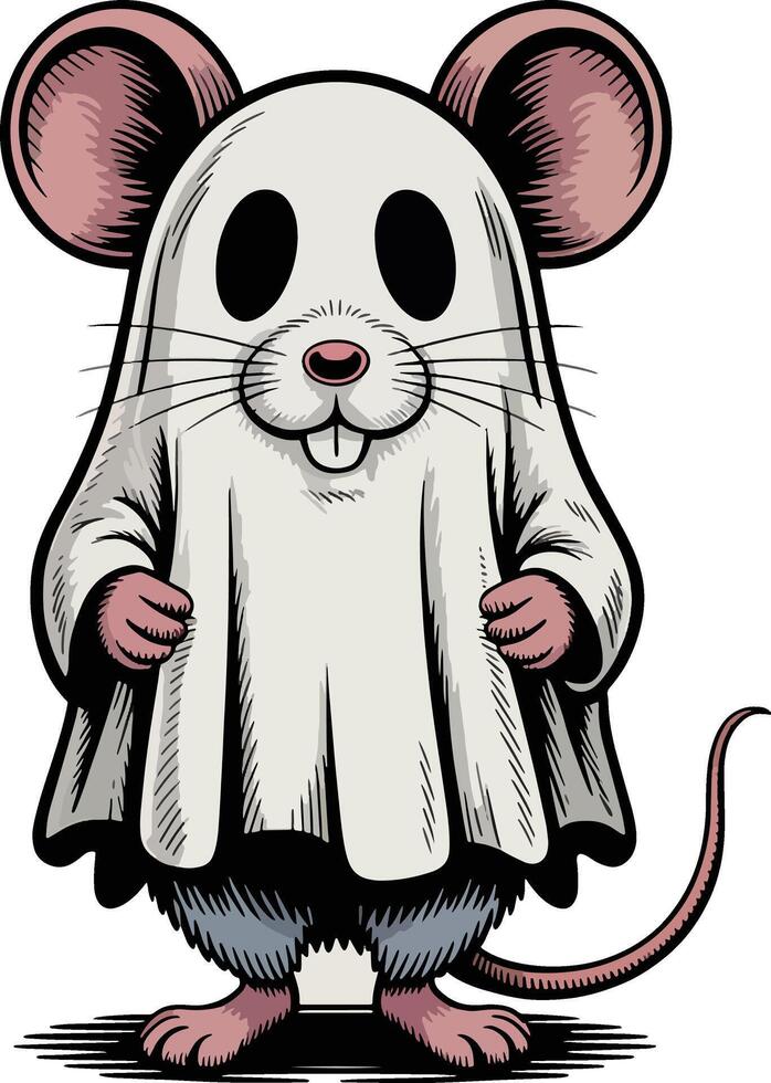 ghost rat for Halloween vector
