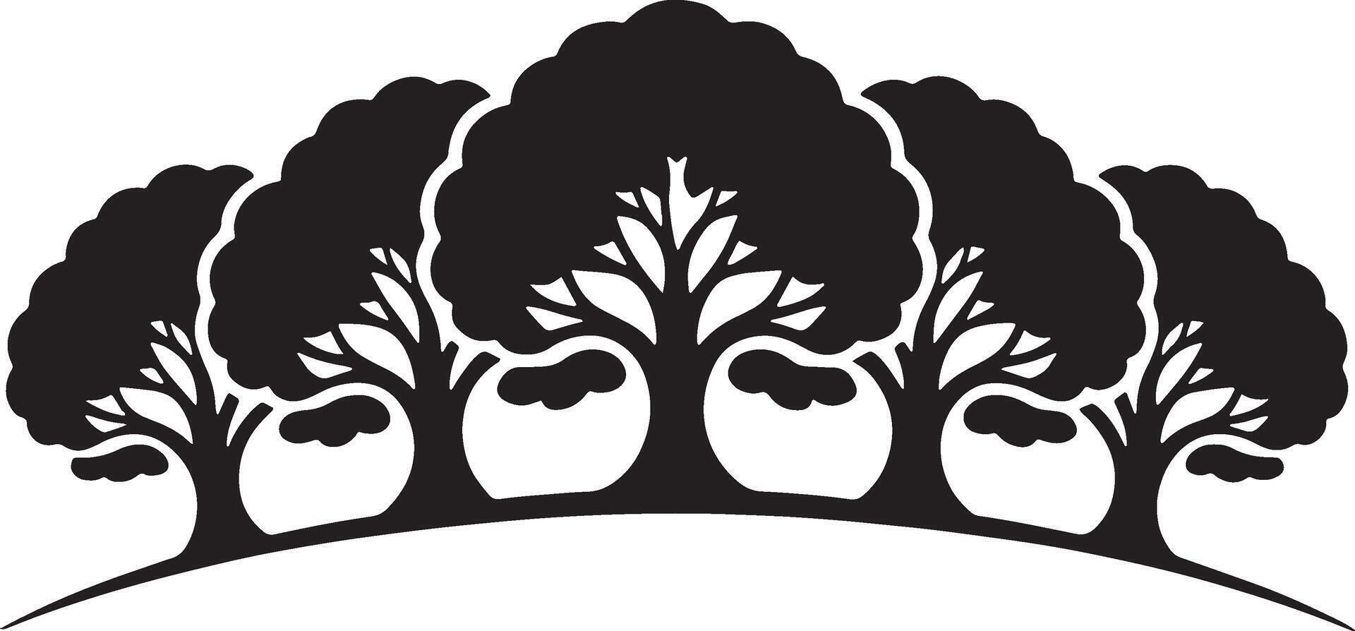 tree silhouette line art illustration vector